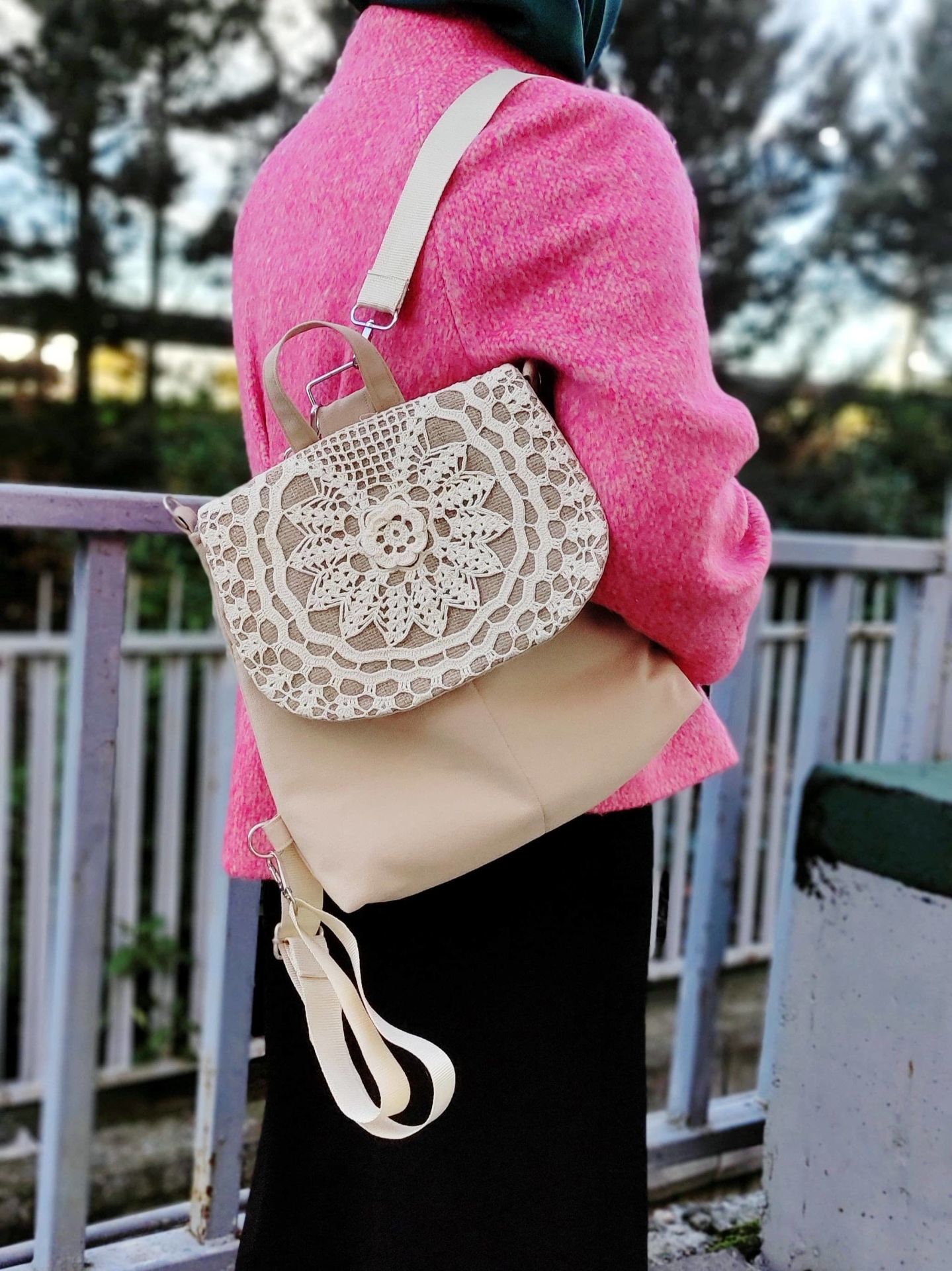 Krem Otantik Serisi Sırt Çantası