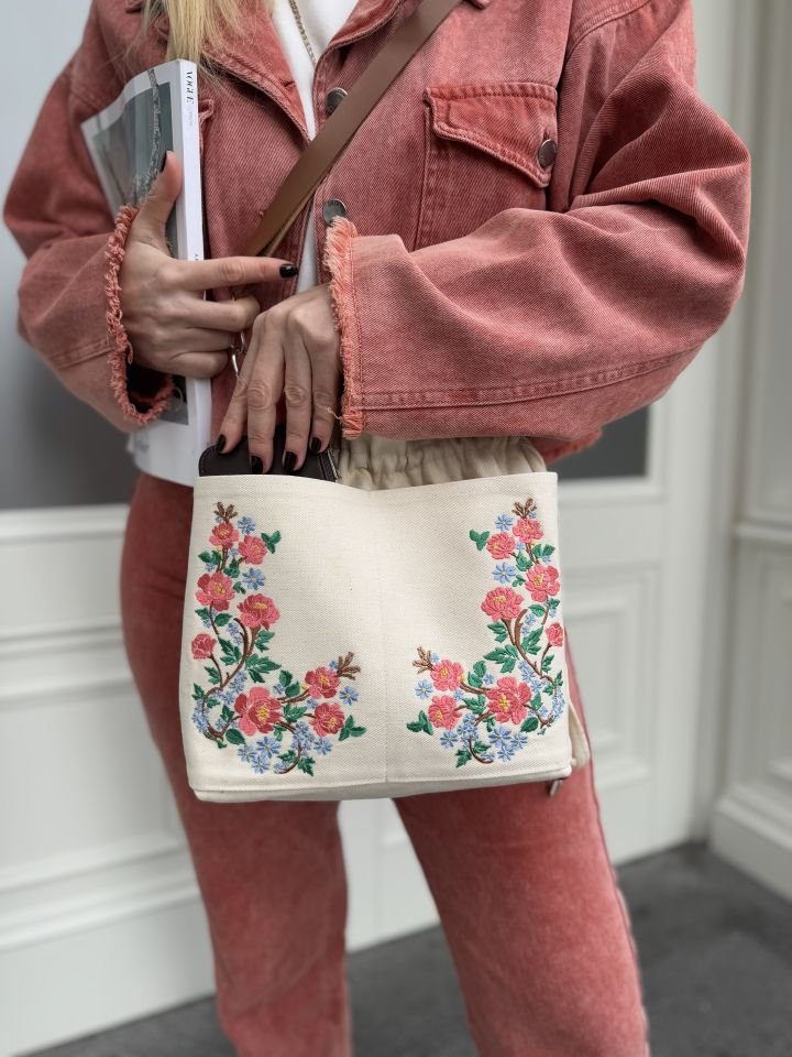 Rose Serisi Büzgülü Omuz Çantası