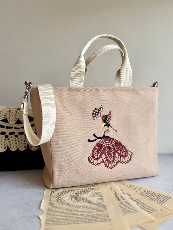 Krem Vintage Layd Omuz Çantası