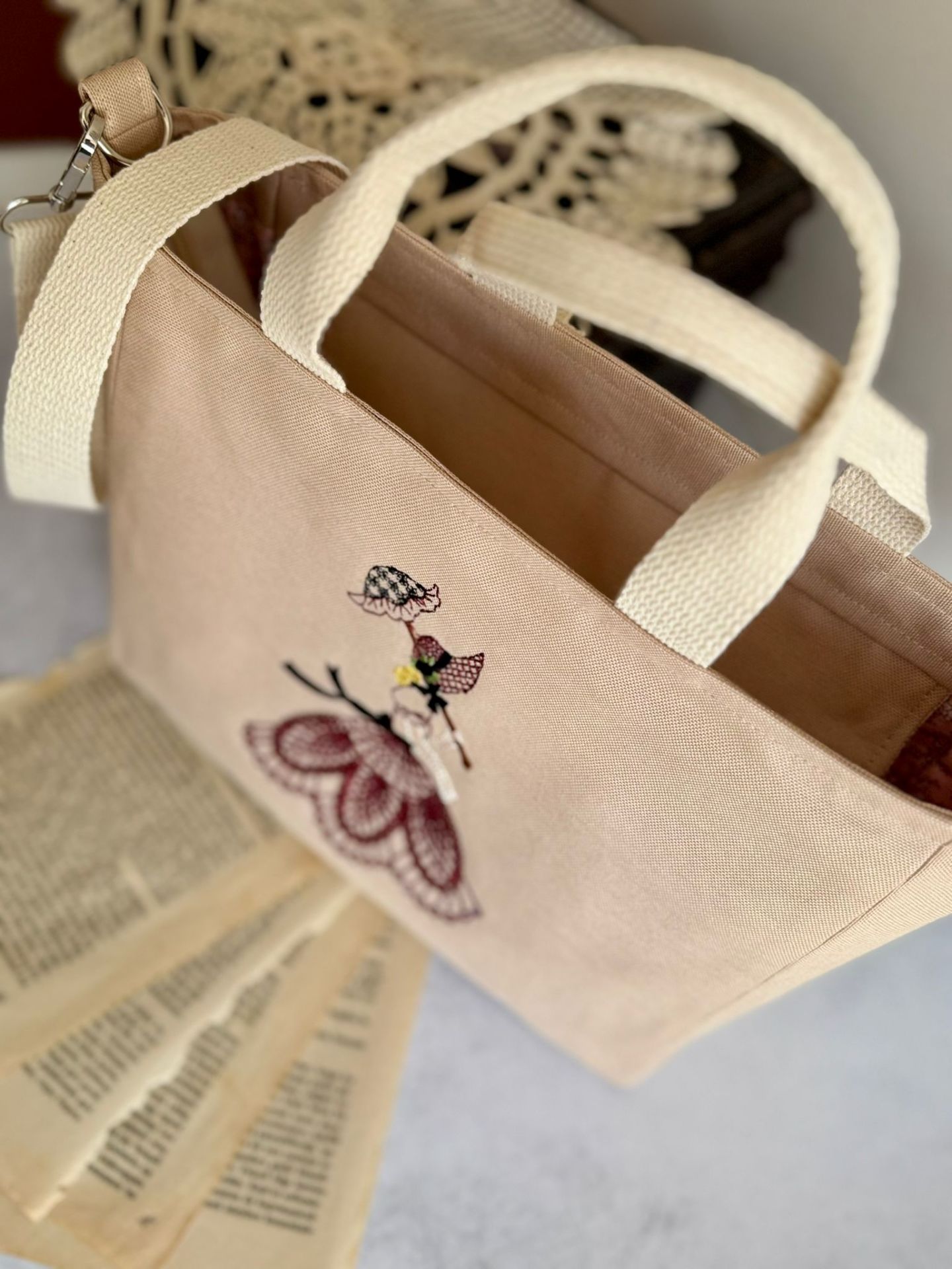 Krem Vintage Layd Omuz Çantası