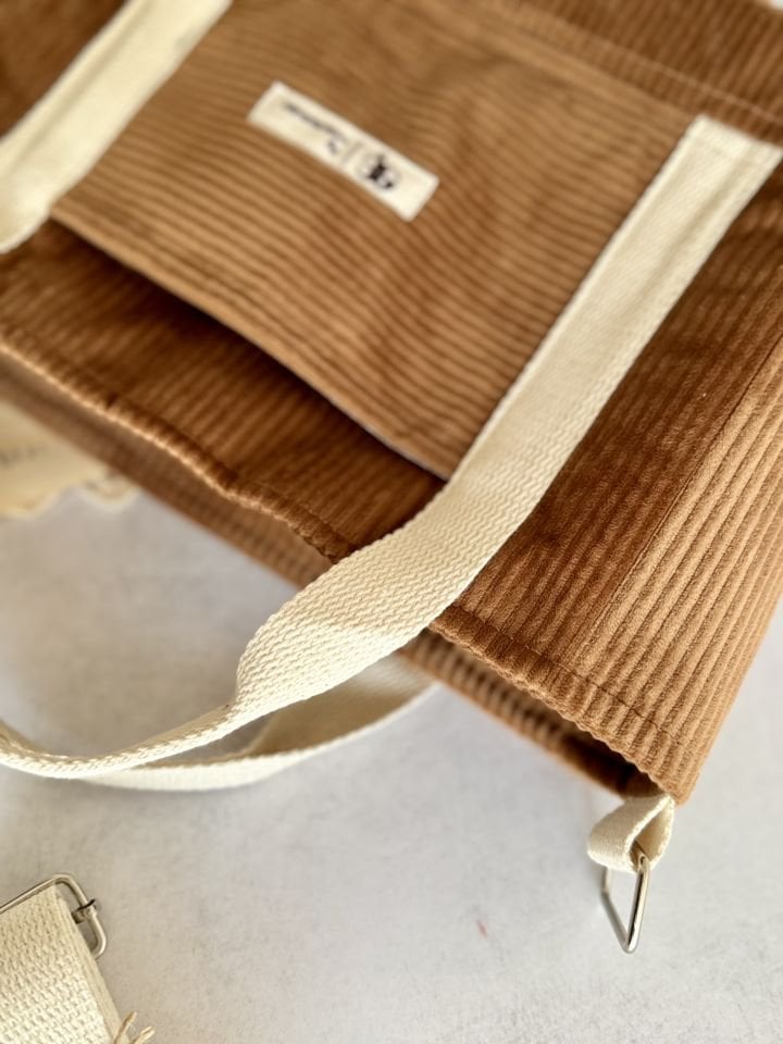 Sütlü Kahve Fitilli Kadife Omuz Çantası