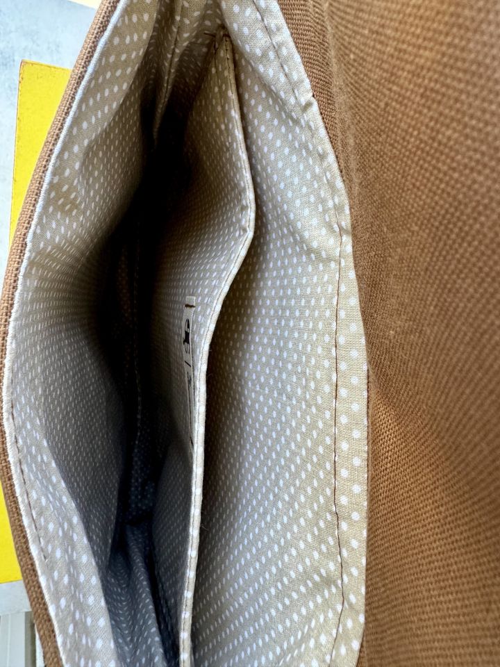 Kahverengi Vav Elif Kanaviçe İşlemeli Sırt Çantası