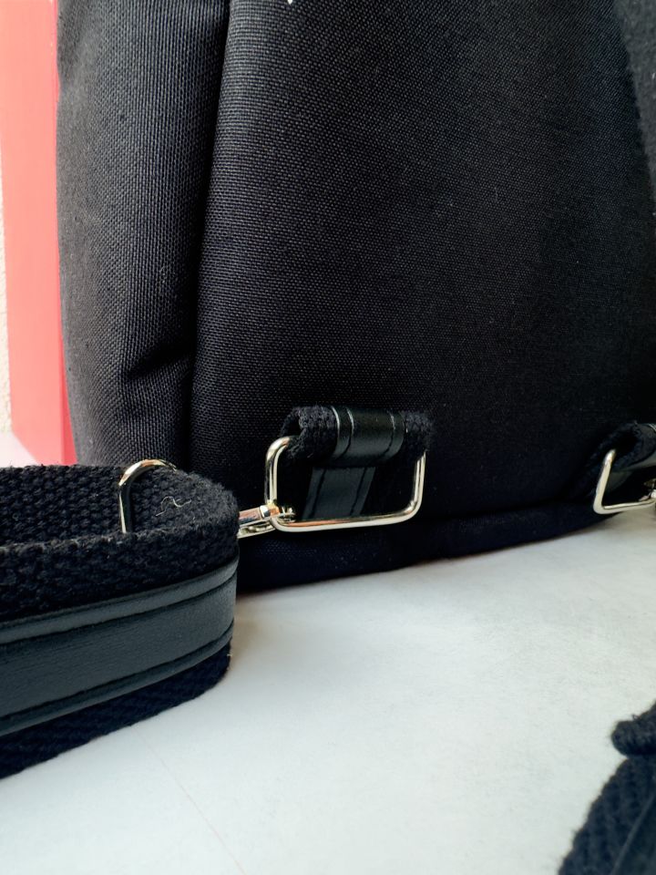 Rose Serisi Siyah Bisiklet Nakışlı Sırt Çantası