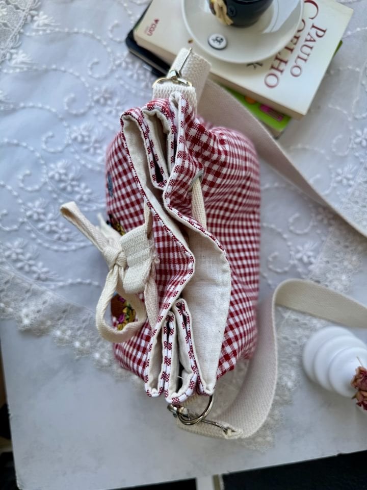 Kırmızı Ekose Bucket Omuz Çantası