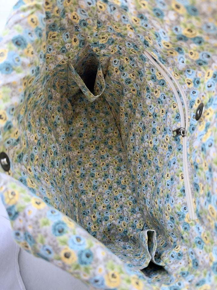 Krem Bisikletli Yaz Bahçesi Dantelli Omuz Çantası