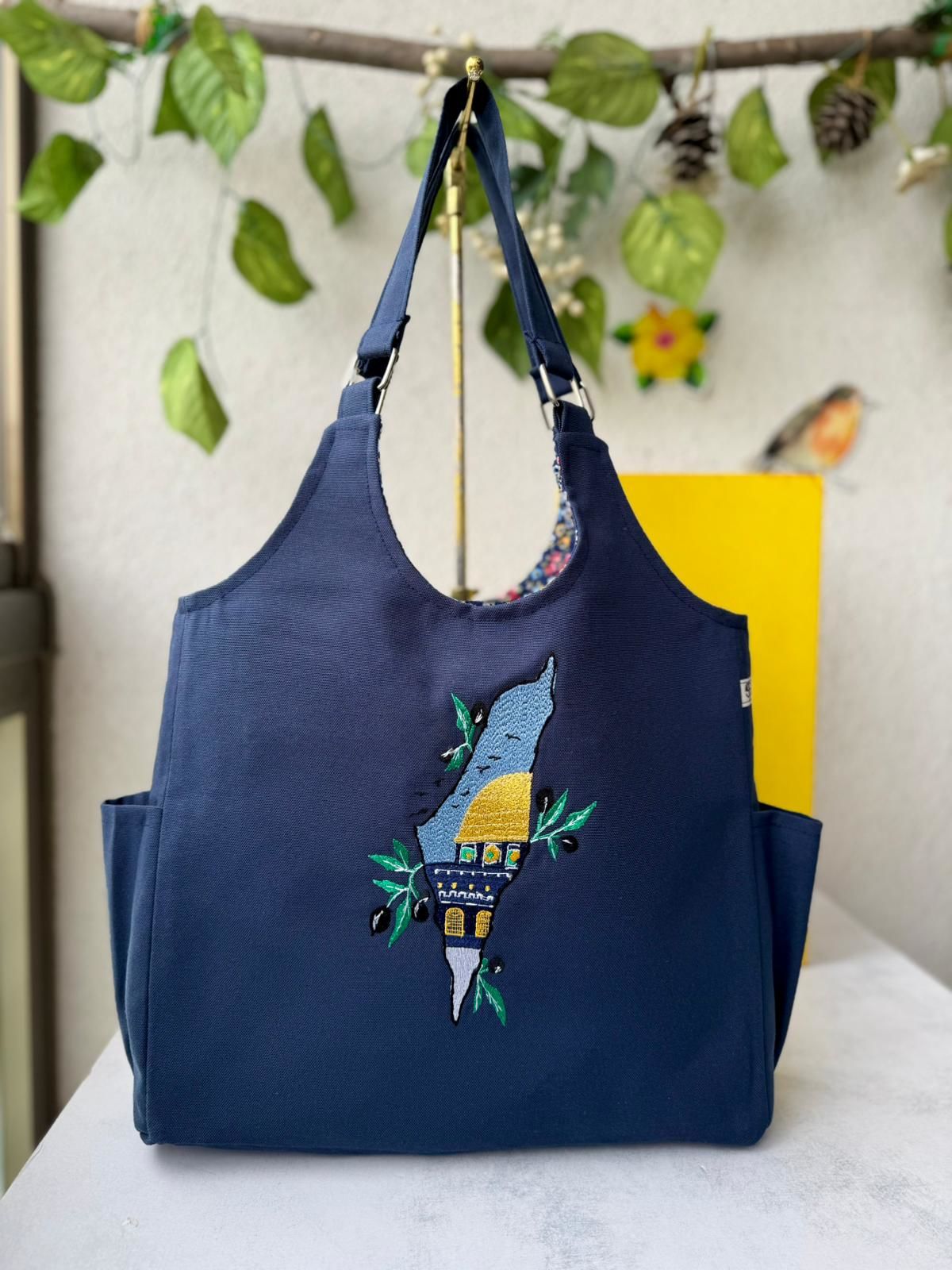 Lacivert Mescidi Aksa Omuz Çantası