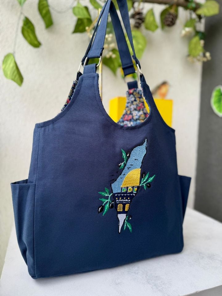 Lacivert Mescidi Aksa Omuz Çantası